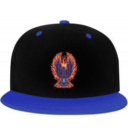 Firehawk and Skull Snapback Hat for Men Women Baseball Cap Trucker Flat Bill Hats Dad Caps Blue $12.12 Baseball Caps