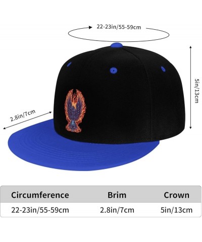 Firehawk and Skull Snapback Hat for Men Women Baseball Cap Trucker Flat Bill Hats Dad Caps Blue $12.12 Baseball Caps