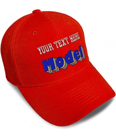 Custom Baseball Cap Model Fashion Acrylic Woman Dad Hats for Men and Women Red Personalized Text Here $14.84 Baseball Caps