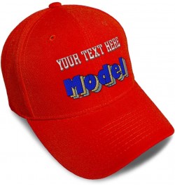 Custom Baseball Cap Model Fashion Acrylic Woman Dad Hats for Men and Women Red Personalized Text Here $14.84 Baseball Caps