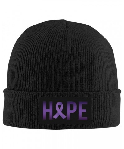 Alzheimers Awareness Cozy Knitted Beanie Hat - Stylish Winter Headwear Acrylic Ideal for All Ages Black $13.83 Skullies & Bea...