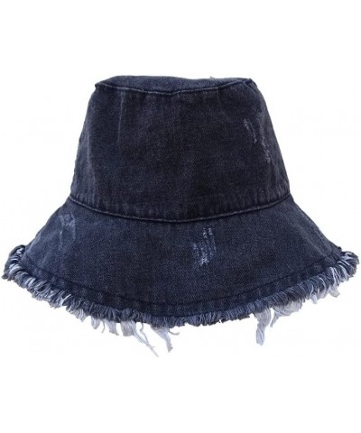 Fisherman's hat Summer Unisex Tassel Washed Denim Bucket Hats Fashion Wide Brim Foldable Cap Outdoor Unisex-Adult 01 $18.09 B...