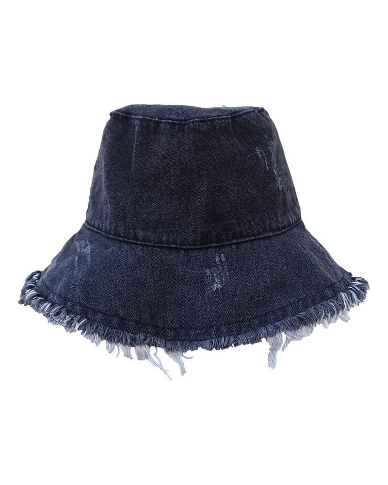 Fisherman's hat Summer Unisex Tassel Washed Denim Bucket Hats Fashion Wide Brim Foldable Cap Outdoor Unisex-Adult 01 $18.09 B...