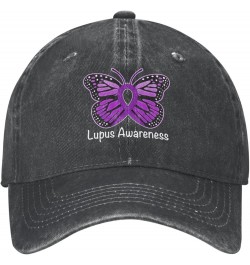 Lupus Awareness Butterfly Cowboy Baseball Hat Adjustable Washable Cowboy Baseball Hat Unisex Black Black $15.49 Cowboy Hats