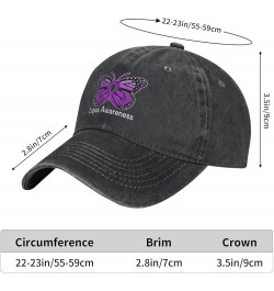 Lupus Awareness Butterfly Cowboy Baseball Hat Adjustable Washable Cowboy Baseball Hat Unisex Black Black $15.49 Cowboy Hats