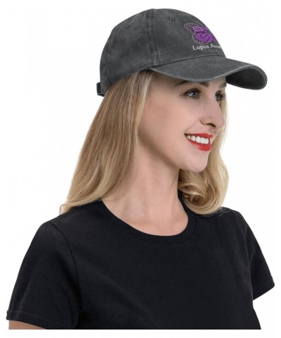 Lupus Awareness Butterfly Cowboy Baseball Hat Adjustable Washable Cowboy Baseball Hat Unisex Black Black $15.49 Cowboy Hats