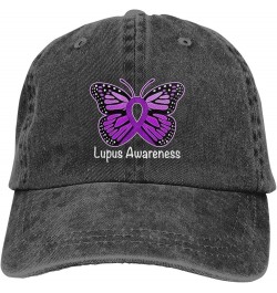 Lupus Awareness Butterfly Cowboy Baseball Hat Adjustable Washable Cowboy Baseball Hat Unisex Black Black $15.49 Cowboy Hats