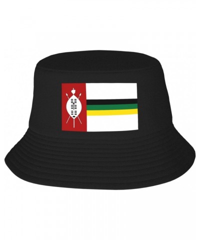 Flag of Kwazulu (1985â€"1994) Bucket Hat for Women Men Bucket Hats Summer Sun Hats Beach Travel Fishing Golf Cap Black $12.44...