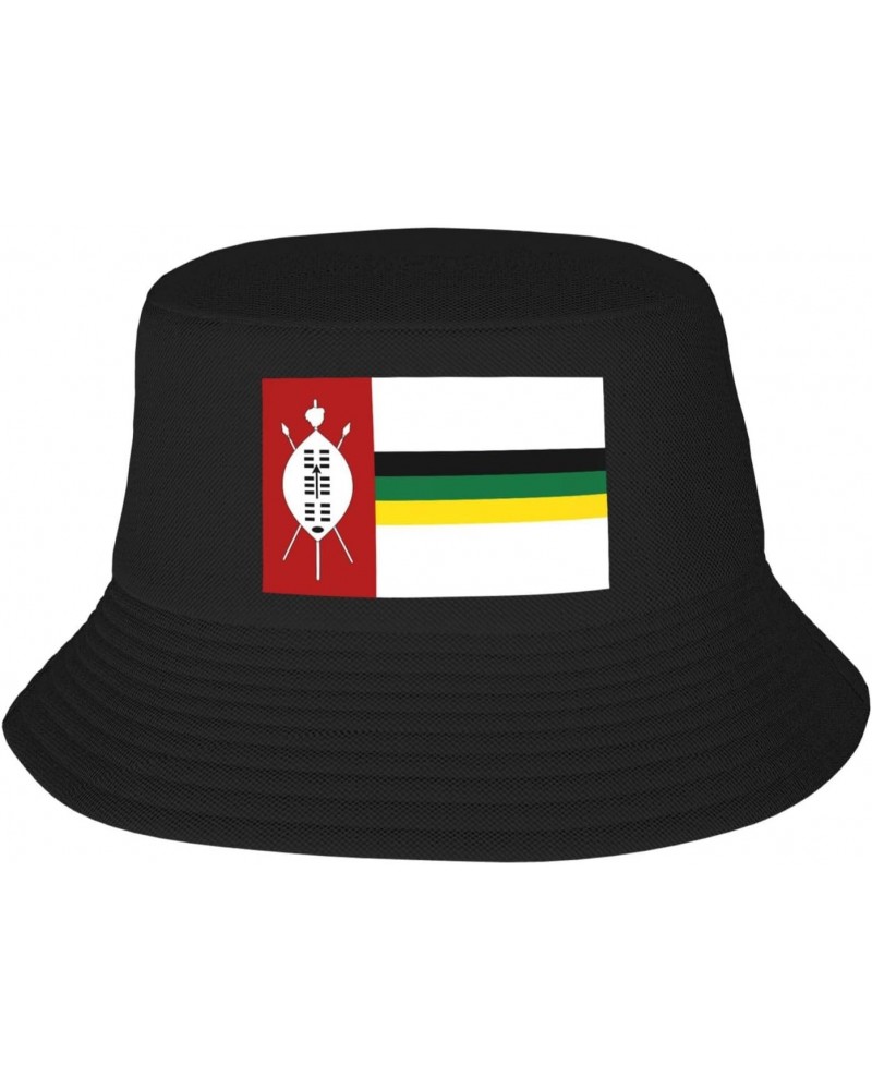 Flag of Kwazulu (1985â€"1994) Bucket Hat for Women Men Bucket Hats Summer Sun Hats Beach Travel Fishing Golf Cap Black $12.44...