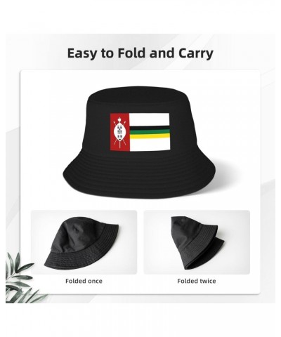 Flag of Kwazulu (1985â€"1994) Bucket Hat for Women Men Bucket Hats Summer Sun Hats Beach Travel Fishing Golf Cap Black $12.44...