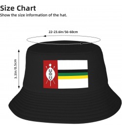 Flag of Kwazulu (1985â€"1994) Bucket Hat for Women Men Bucket Hats Summer Sun Hats Beach Travel Fishing Golf Cap Black $12.44...