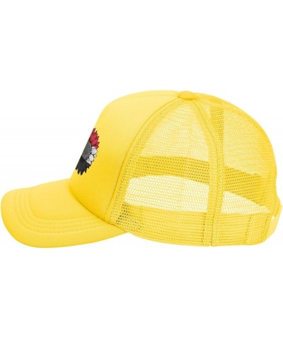 Trucker Hat Mesh Baseball Cap Adjustable Dad Hat Unisex Yellow $9.81 Baseball Caps