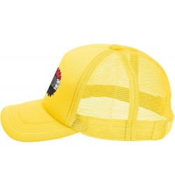 Trucker Hat Mesh Baseball Cap Adjustable Dad Hat Unisex Yellow $9.81 Baseball Caps