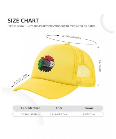 Trucker Hat Mesh Baseball Cap Adjustable Dad Hat Unisex Yellow $9.81 Baseball Caps