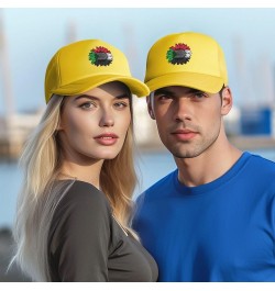 Trucker Hat Mesh Baseball Cap Adjustable Dad Hat Unisex Yellow $9.81 Baseball Caps