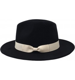 Fedora Hat Bowknot Woolen Jazz Hat British Style Fedora Autumn Winter Hat Big Brim Hat Retro Church Hat Panama Hat Khaki $18....