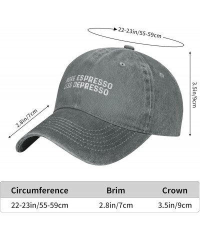 More Espresso Less Depresso Hat Women Dad Hat Graphic Hats Gray $8.39 Sun Hats