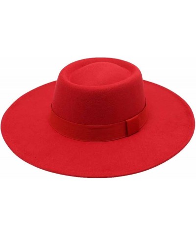 Wide-Brim Vintage Fedora Hat for Women Panama Style Flat Top Cap Jazz Hat with Band for Holiday Summer 11 $16.17 Fedoras