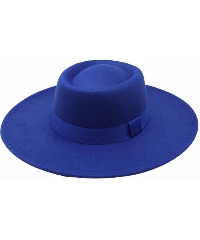 Wide-Brim Vintage Fedora Hat for Women Panama Style Flat Top Cap Jazz Hat with Band for Holiday Summer 11 $16.17 Fedoras