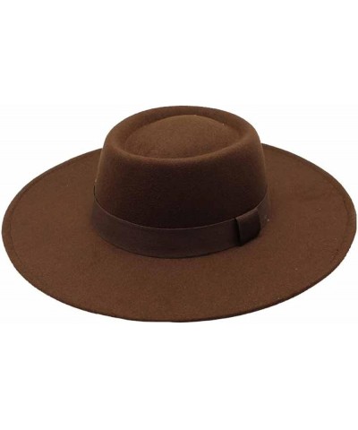 Wide-Brim Vintage Fedora Hat for Women Panama Style Flat Top Cap Jazz Hat with Band for Holiday Summer 11 $16.17 Fedoras