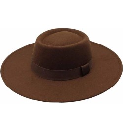 Wide-Brim Vintage Fedora Hat for Women Panama Style Flat Top Cap Jazz Hat with Band for Holiday Summer 11 $16.17 Fedoras