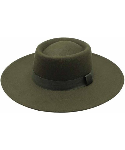 Wide-Brim Vintage Fedora Hat for Women Panama Style Flat Top Cap Jazz Hat with Band for Holiday Summer 11 $16.17 Fedoras