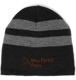 Custom Striped Beanie for Men & Women New Forest Pony Acrylic Fleece Skull Cap Hats 1 Size Black Design Only $16.19 Skullies ...