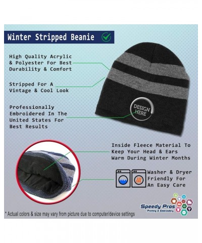 Custom Striped Beanie for Men & Women New Forest Pony Acrylic Fleece Skull Cap Hats 1 Size Black Design Only $16.19 Skullies ...