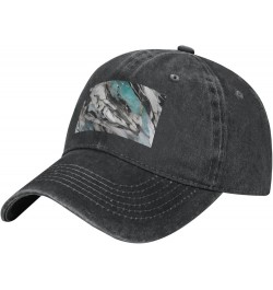 Marble Print Washed Cowboy Baseball Cap for Adults Adjustable Caps Fashion Cap A Sun Hat Black $10.94 Baseball Caps