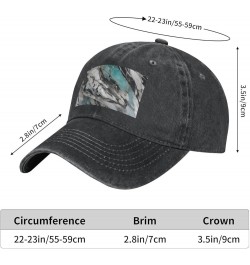 Marble Print Washed Cowboy Baseball Cap for Adults Adjustable Caps Fashion Cap A Sun Hat Black $10.94 Baseball Caps