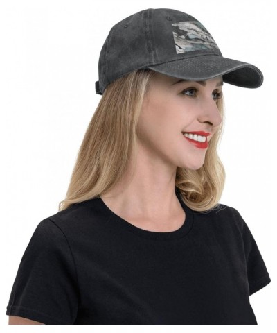 Marble Print Washed Cowboy Baseball Cap for Adults Adjustable Caps Fashion Cap A Sun Hat Black $10.94 Baseball Caps