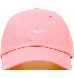 Pinky Promise Baseball Hat, Embroidered Dad Cap, Unstructured Soft Cotton, Adjustable Strap Back (Multiple Colors) Light Pink...