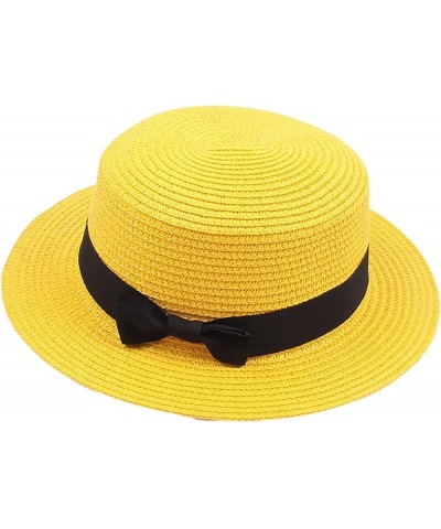 Sun Hat Womens Straw Beach Bowknot Sun Protection Vintage Beach Hat Women 2024 Packable with Brim Hiking Garden Caps Yellow $...