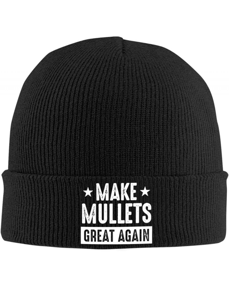 Slouchy Beanie for Women,Make Mullets Great Again Funny Political Humor Knit Skull Cap Warm Winter Hat Black $9.76 Skullies &...