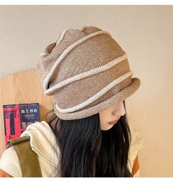 Women Winter Warm Knit Hat Trendy Lightweight Travel Beach Sun Hat Fleece Lined Hat Warm Stocking Hats Khaki $10.04 Skullies ...