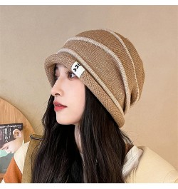 Women Winter Warm Knit Hat Trendy Lightweight Travel Beach Sun Hat Fleece Lined Hat Warm Stocking Hats Khaki $10.04 Skullies ...