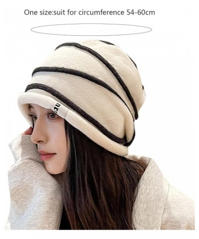 Women Winter Warm Knit Hat Trendy Lightweight Travel Beach Sun Hat Fleece Lined Hat Warm Stocking Hats Khaki $10.04 Skullies ...