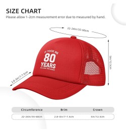 It Took Me 80 Years to Look This Good Funny Birthday Gifts Trucker Hat Men Mesh Baseball Cap Women Dad Cap Black Red $10.21 B...