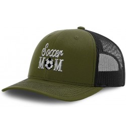 Custom Richardson Trucker Hat Soccer Mom Style B Mom Polyester Baseball Cap Loden Black Design Only $16.45 Baseball Caps