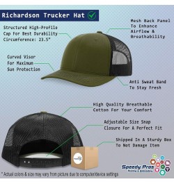 Custom Richardson Trucker Hat Soccer Mom Style B Mom Polyester Baseball Cap Loden Black Design Only $16.45 Baseball Caps