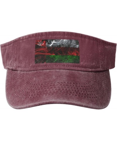 Smoke Style Flag of Oman Sun Visor Hats for Women Men Adjustable Sports Sun Hats Golf Cap Red $14.04 Visors