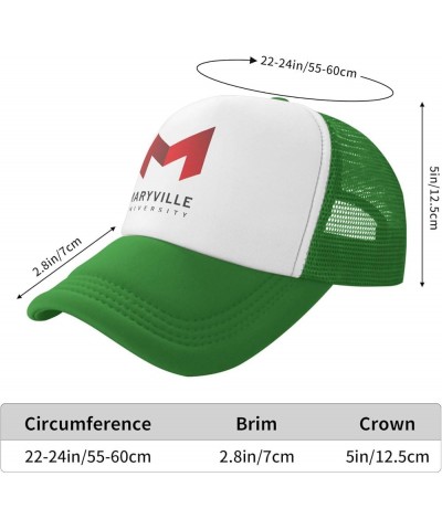 Maryville University Trucker Hats for Both Men and Women - Mesh Baseball Snapback Hats Green $12.38 Baseball Caps