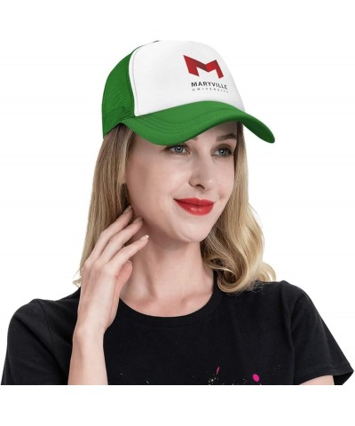 Maryville University Trucker Hats for Both Men and Women - Mesh Baseball Snapback Hats Green $12.38 Baseball Caps