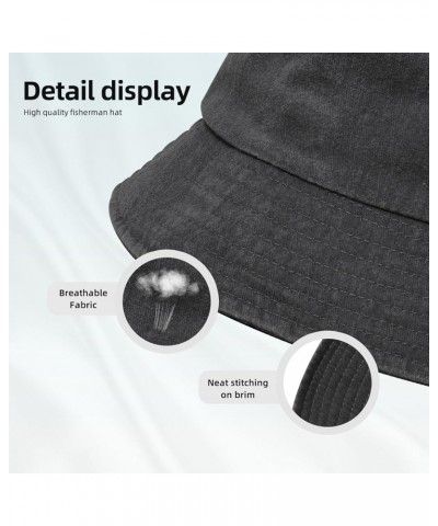 Vendelbrog Orange Version Denim Bucket Hat Adult Unisex Fishing Sun Hat Black Black $12.52 Bucket Hats