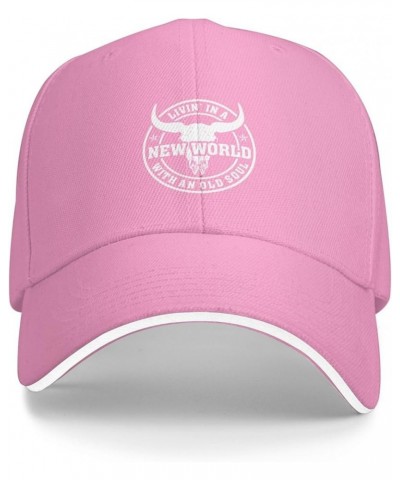 Living in The New World with an Old Souls Baseball Cap for Men Women Dad Hat Adjustable Sports Hats Fashion Caps Pink $9.30 B...