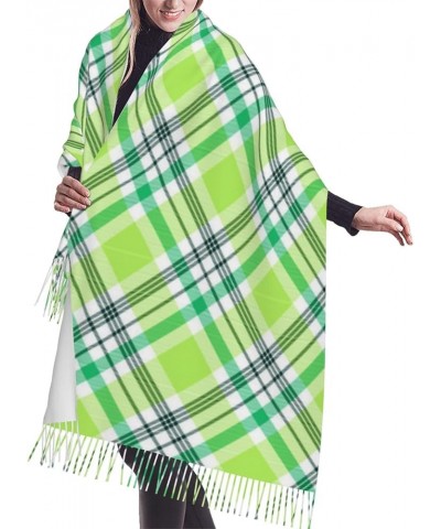 Green Plaid Imitation Cashmere Tassel Scarf Winter Scarf Autumn Softest Classic Warm 1 $10.60 Scarves