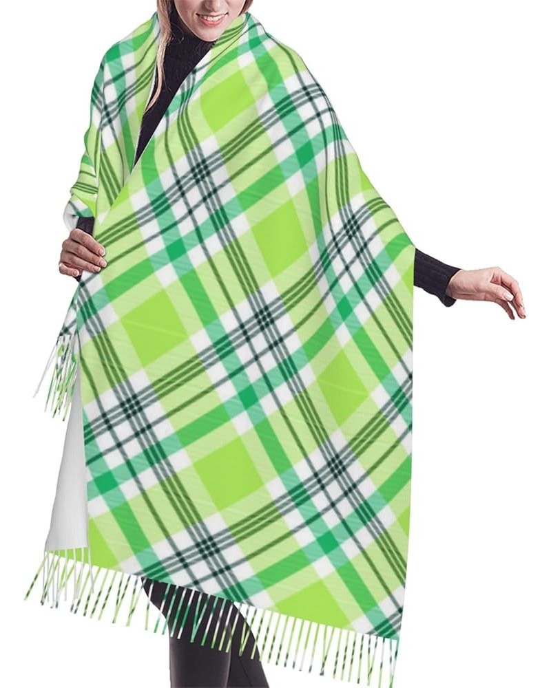 Green Plaid Imitation Cashmere Tassel Scarf Winter Scarf Autumn Softest Classic Warm 1 $10.60 Scarves