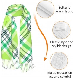 Green Plaid Imitation Cashmere Tassel Scarf Winter Scarf Autumn Softest Classic Warm 1 $10.60 Scarves