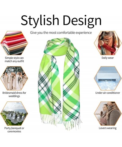 Green Plaid Imitation Cashmere Tassel Scarf Winter Scarf Autumn Softest Classic Warm 1 $10.60 Scarves