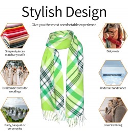 Green Plaid Imitation Cashmere Tassel Scarf Winter Scarf Autumn Softest Classic Warm 1 $10.60 Scarves